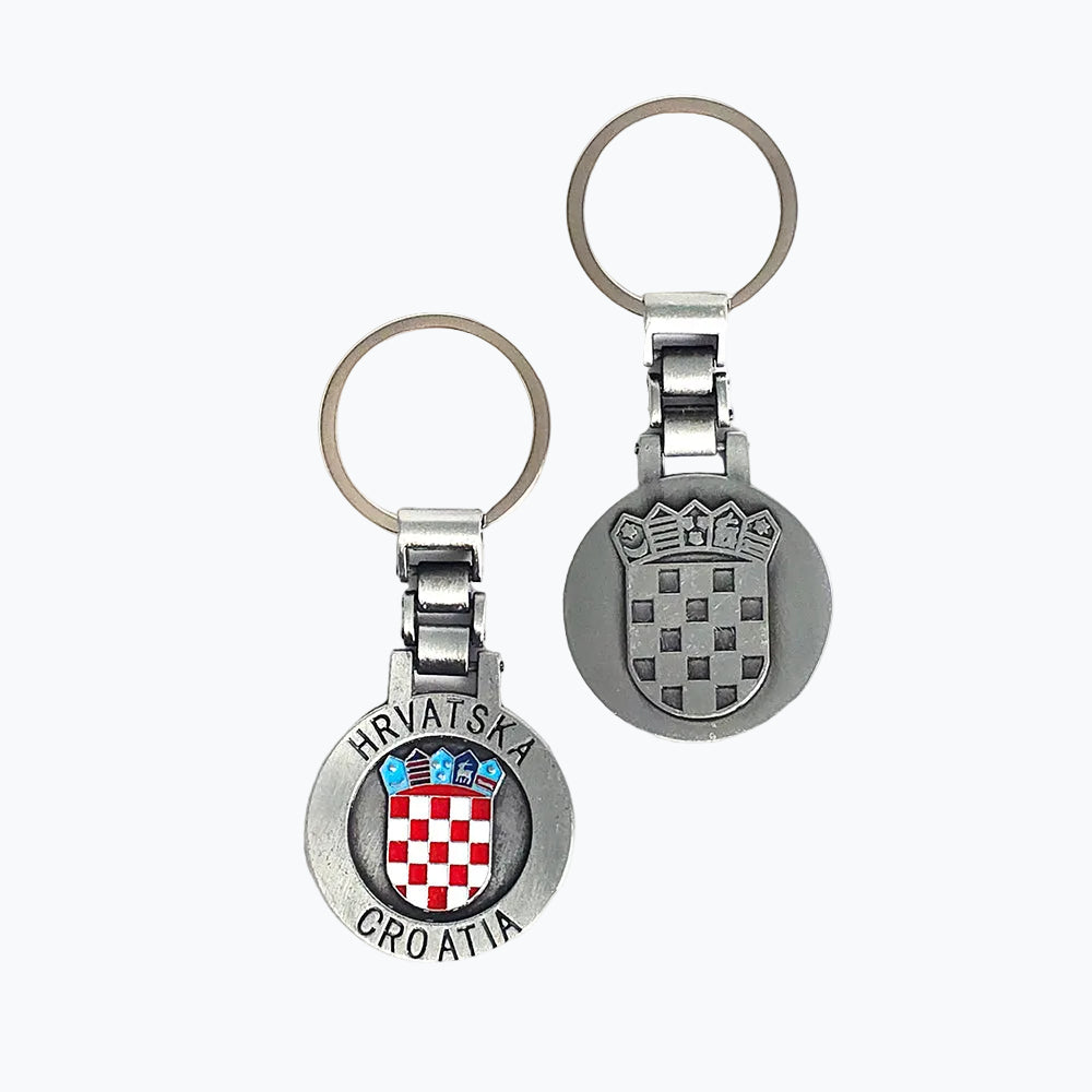 Keyring Croatia Grb Medal - Matte Silver