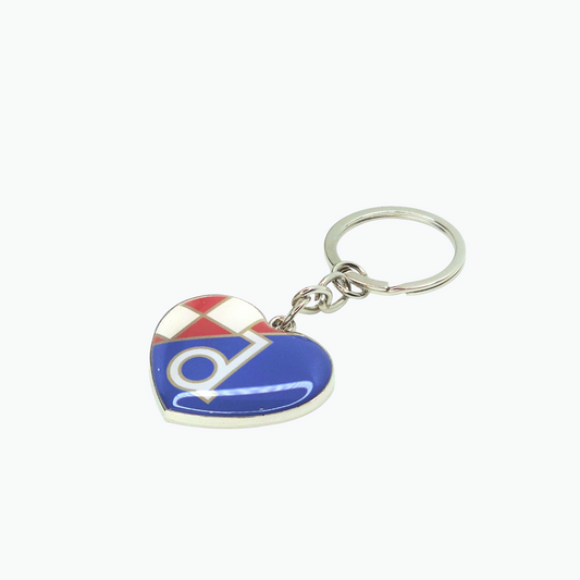 Keyring Dinamo Heart Keychain with a logo on a white background