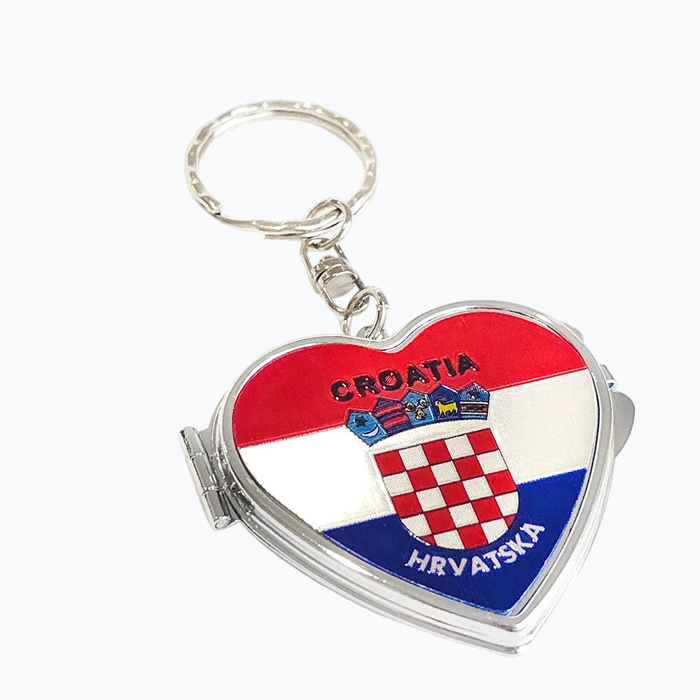 Keyring Heart Flag Mirror