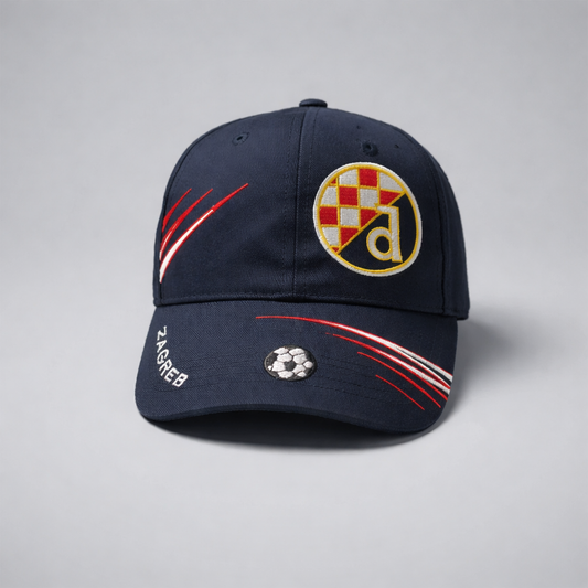 Kids Baseball Cap Dinamo Zagreb Navy blue cap with a logo and text on a gray background