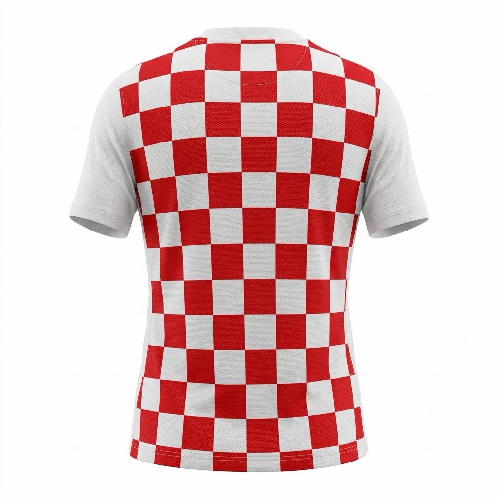 Kids Jersey / Top Croatia Red and white checkered shirt on a white background