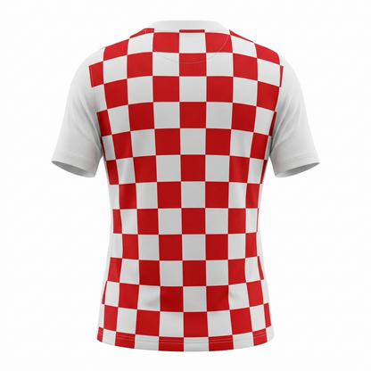 Kids Jersey / Top Croatia Red and white checkered shirt on a white background