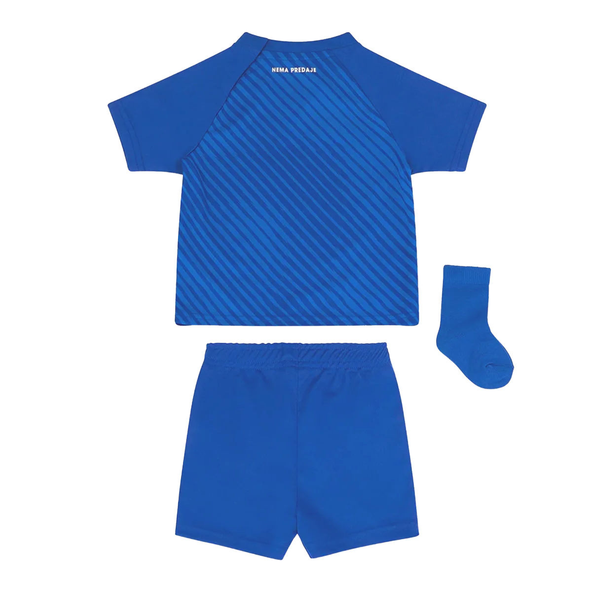 Kids Set Dinamo (Top + Bottom) Blue children's sports outfit with shirt, shorts, and sock on a white background
