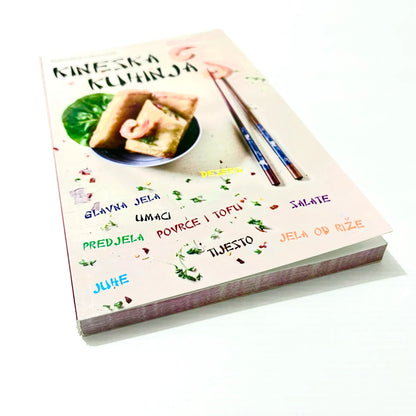 Kineska kuhinja (Chinese Cooking Guide – Croatian Language) Cookbook titled 'Mineska kuhanja' with images of food and text on a white background