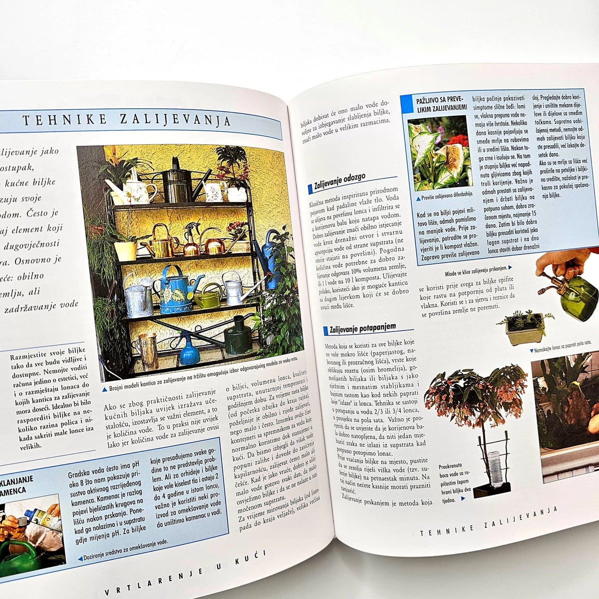 Kućni Vrtovi i Uređenje Interijera - Indoor Plants & Home Decor Guide Open book with text and images on a white background