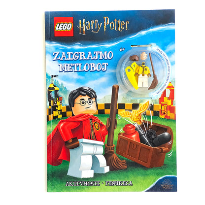 LEGO Harry Potter – Zaigrajmo Metloboj LEGO Harry Potter book cover with character and broomstick on a blue background