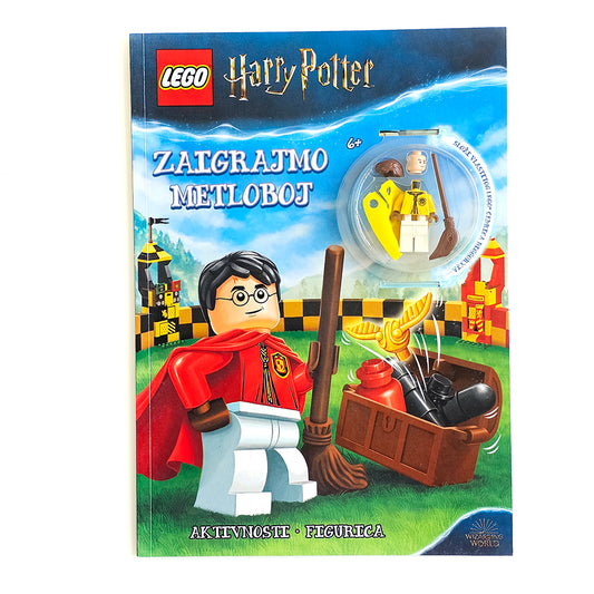 LEGO Harry Potter – Zaigrajmo Metloboj LEGO Harry Potter book cover with character and broomstick on a blue background