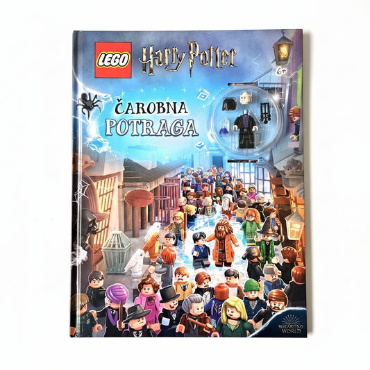 LEGO Harry Potter – Čarobna Potraga LEGO Harry Potter book cover with characters and LEGO figures on a white background