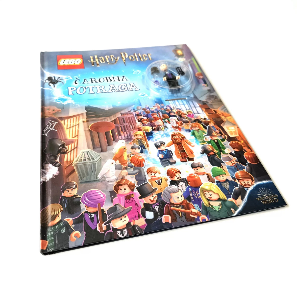 LEGO Harry Potter – Čarobna Potraga LEGO Harry Potter book cover with characters and Diagon Alley on a white background