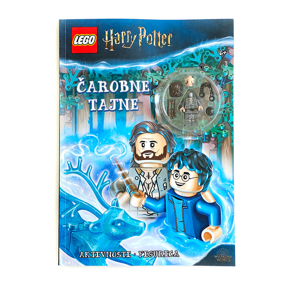 LEGO Harry Potter – Čarobne Tajne LEGO Harry Potter set packaging with characters and magical elements on a blue and white background