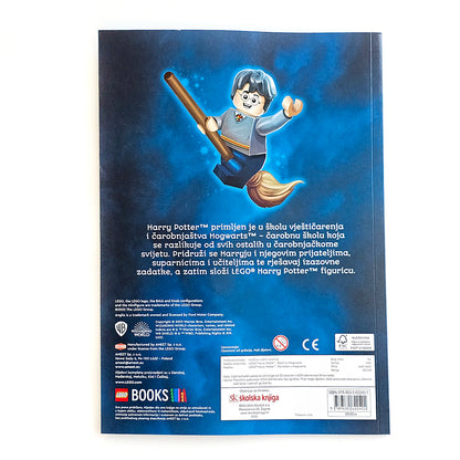 Lego Harry Potter - Povratak u Hogwarts Back cover of a book with a LEGO Harry Potter figure on a blue background