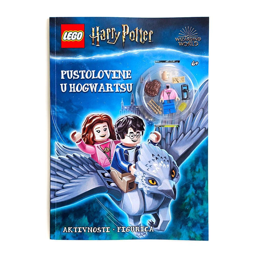 Lego Harry Potter - Pustolovine u Hogwartsu LEGO Harry Potter activity book with characters and dragon on a blue background