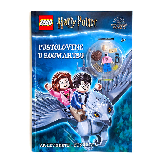 Lego Harry Potter - Pustolovine u Hogwartsu LEGO Harry Potter activity book with characters and dragon on a blue background