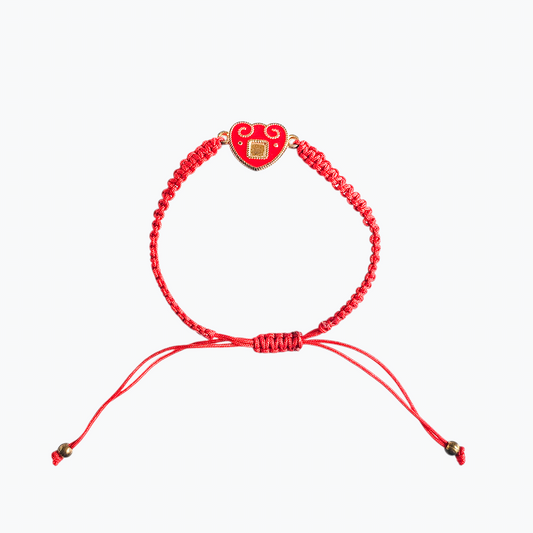 Licitar Braided Sliding Knot Red Bracelet