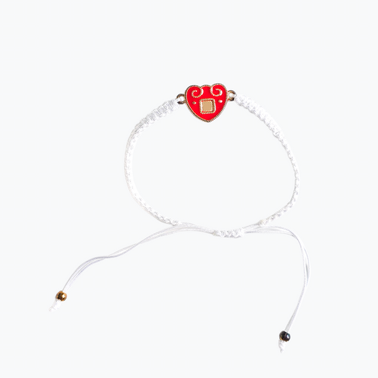 Licitar Braided Sliding Knot White Bracelet