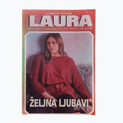 Book cover with a woman in a red sweater on a white background