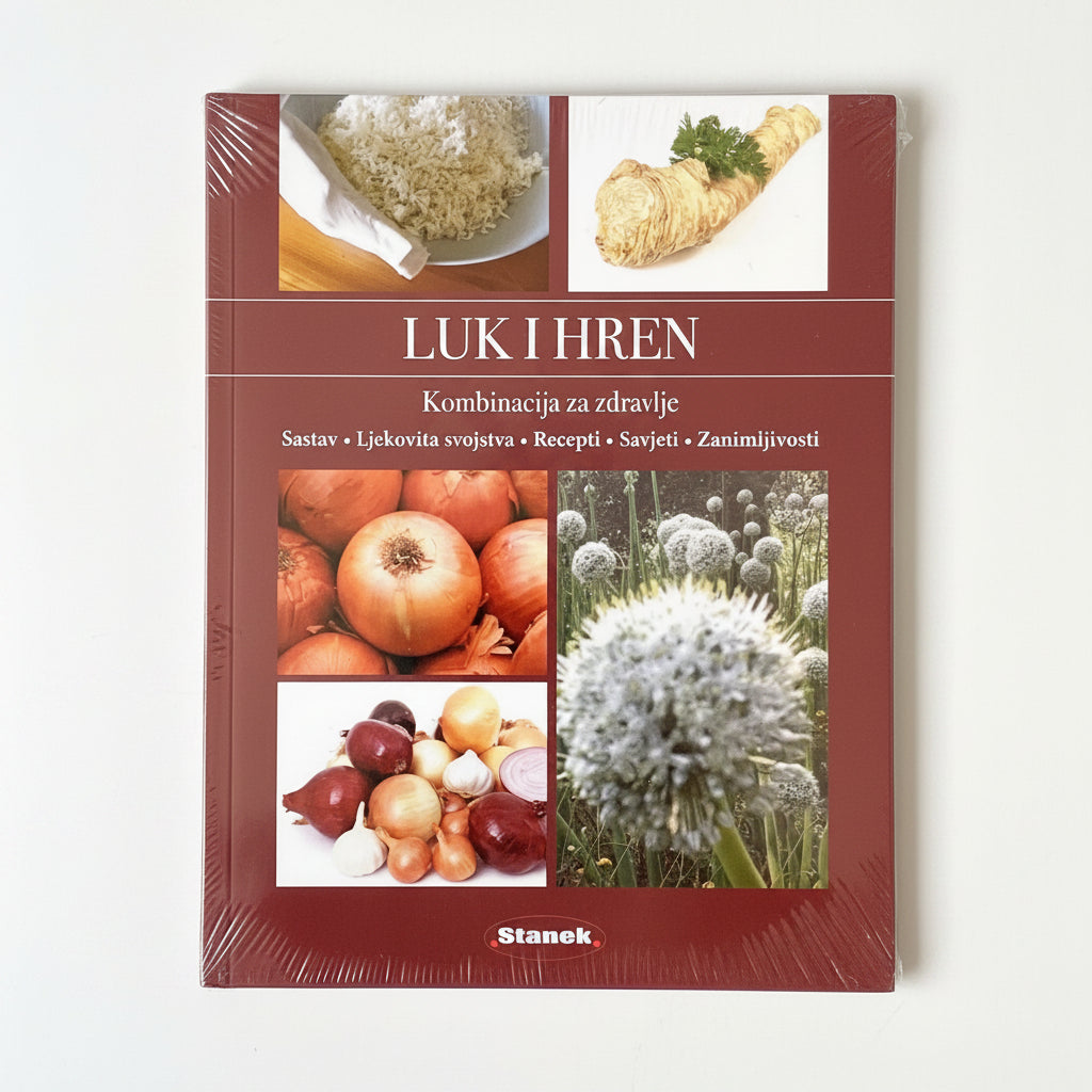 Luk i Hren Book cover of 'Luk i Hren' with images of garlic, onions, and other vegetables on a white background.