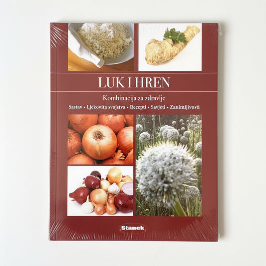 Luk i Hren Book cover of 'Luk i Hren' with images of garlic, onions, and other vegetables on a white background.