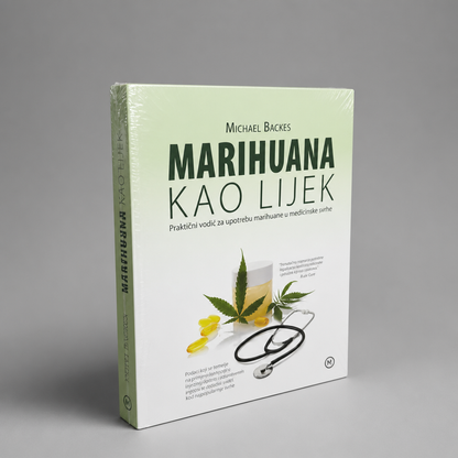 Marihuana Kao Lijek - Croatian Guide to Medical Cannabis Book titled 'Marihuana kao lijek' by Michael Backes on a gray background