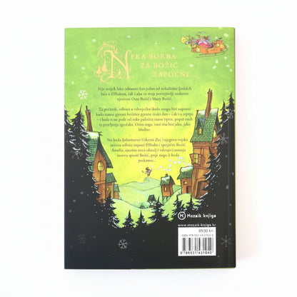 Matt Haig – Otac Božić i Ja (Father Christmas and Me) Book cover with a green and black color scheme featuring a house and trees, and text on a white background.