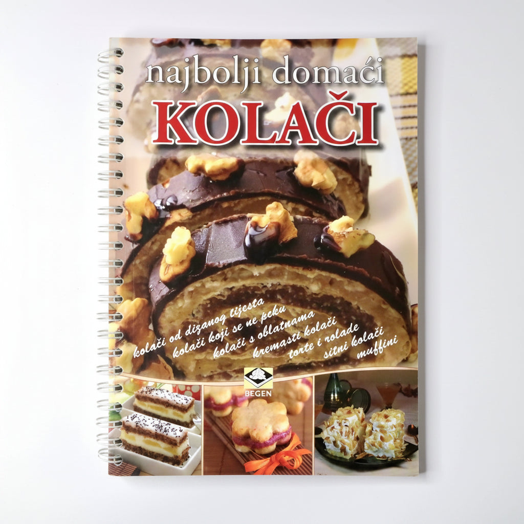NAJBOLJI DOMAĆI KOLAČI Book cover of 'Najbolji domaci kolačáci' with images of cakes on a white background