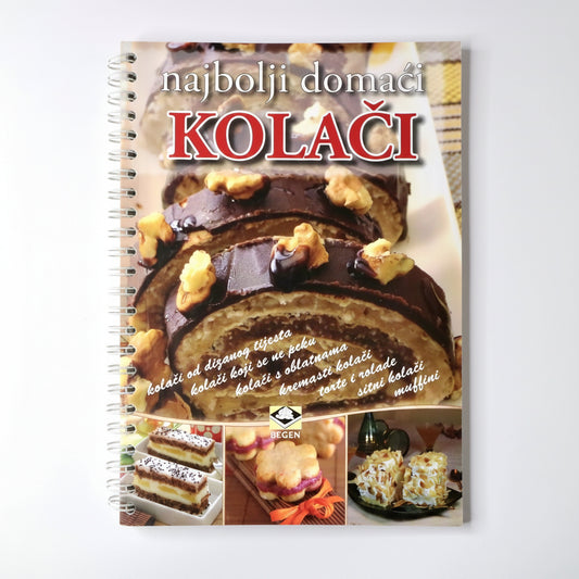 NAJBOLJI DOMAĆI KOLAČI Book cover of 'Najbolji domaci kolačáci' with images of cakes on a white background