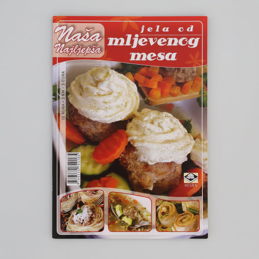 Naša Najljepša – Jela od Mljevenog Mesa Book cover with food images and text on a white background shopncro