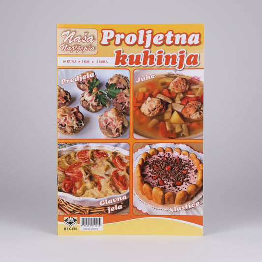 Naša Najljepša – Proljetna Kuhinja Cookbook cover with images of food and text on a white background