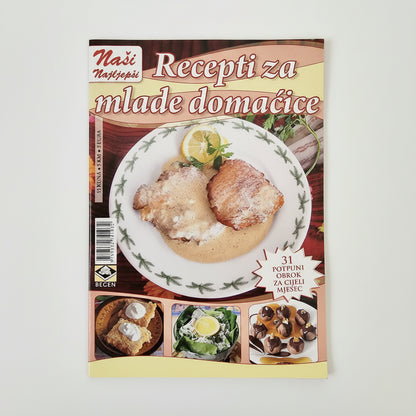 Naši Najljepši – Recepti za Mlade Domaćice Cookbook cover with food images and text in a foreign language