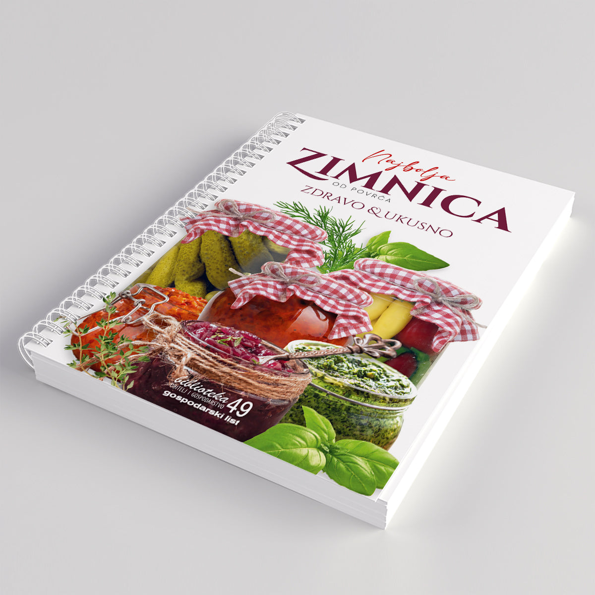 Najbolja Zimnica Od Povrća Cookbook with images of food on a gray background