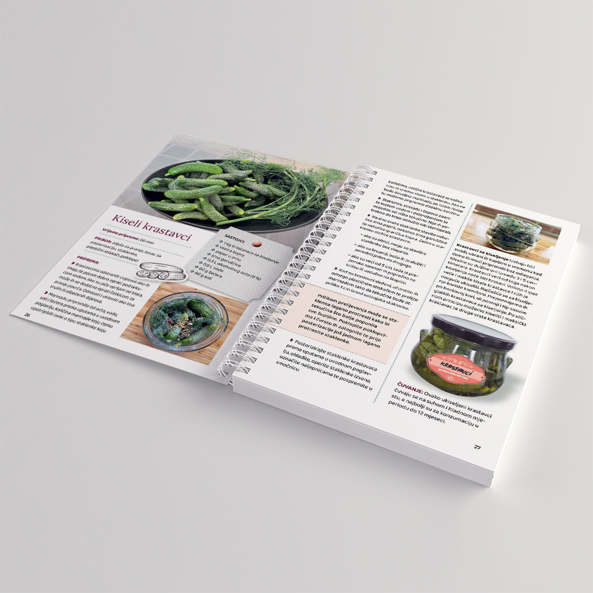 Najbolja Zimnica Od Povrća Open cookbook showing a page with green beans and text on a gray background