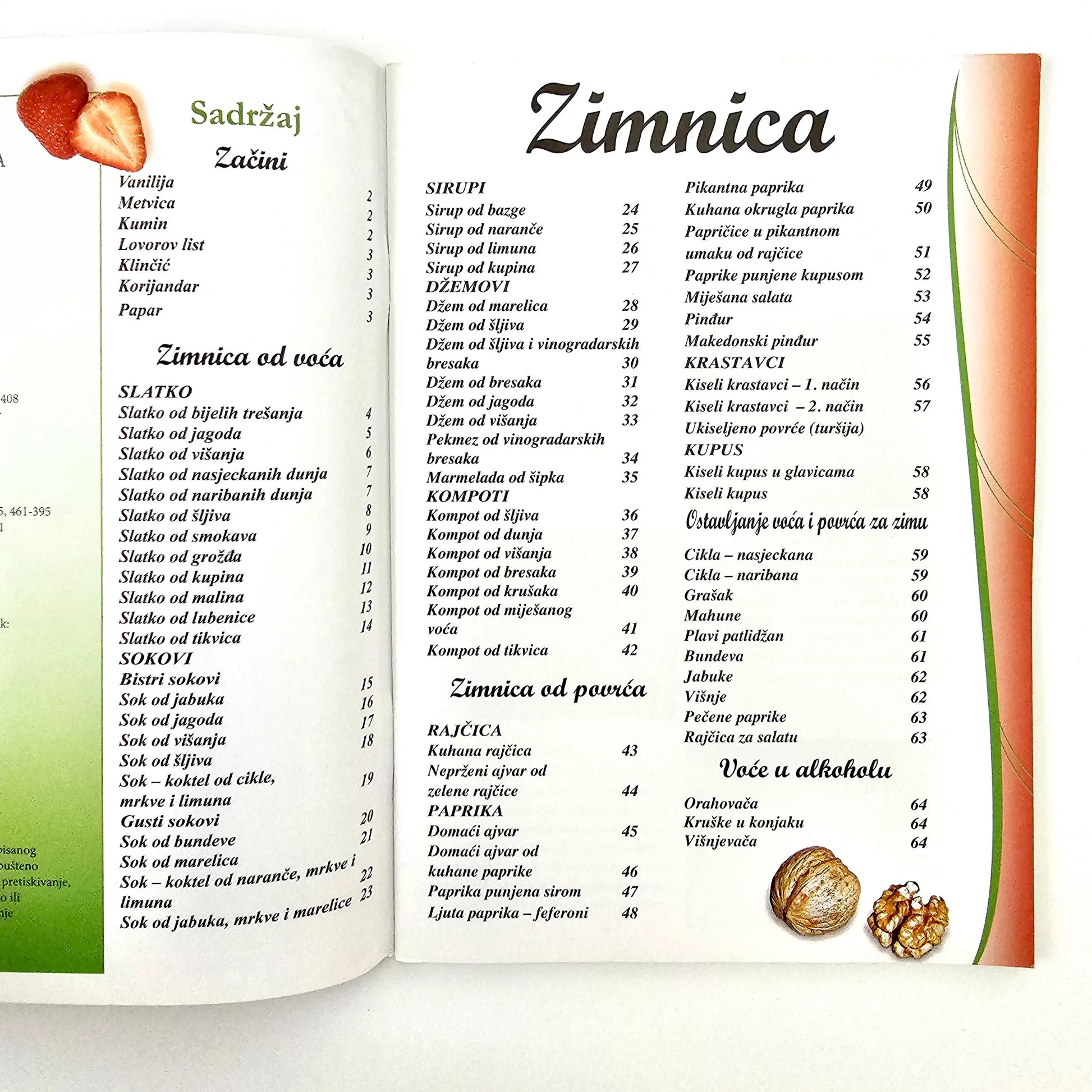 Nasa Najljepsa – Zimnica Open cookbook with a page titled 'Zimnica' on a white background