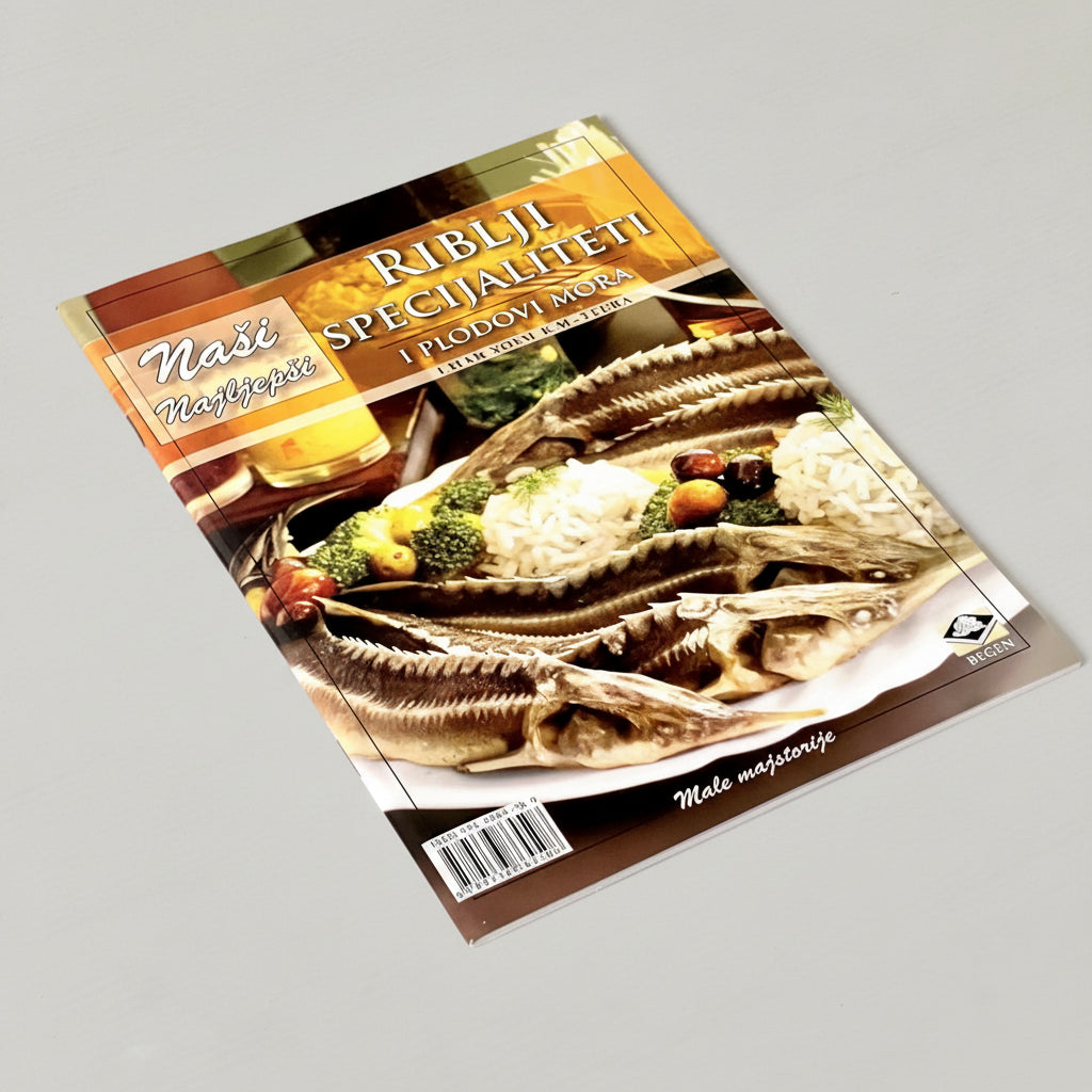 Naši Najljepši – Riblji Specijaliteti Book or magazine cover featuring seafood with text on a white background