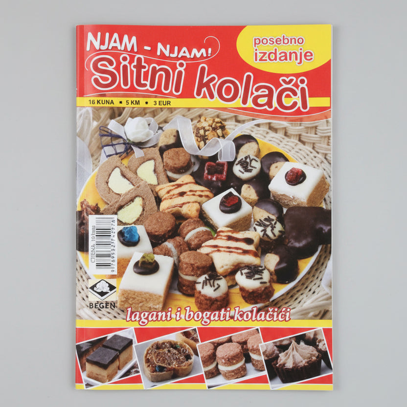 Njam Njam - Sitni Kolači Book cover of 'Sitni kolačá' with images of cookies and text in Croatian