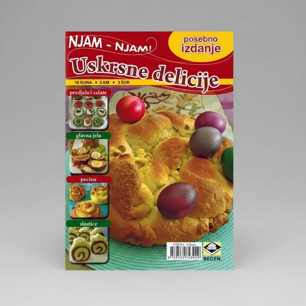 Njam Njam - Uskrsne Delicije Magazine cover with Easter-themed food items and decorations