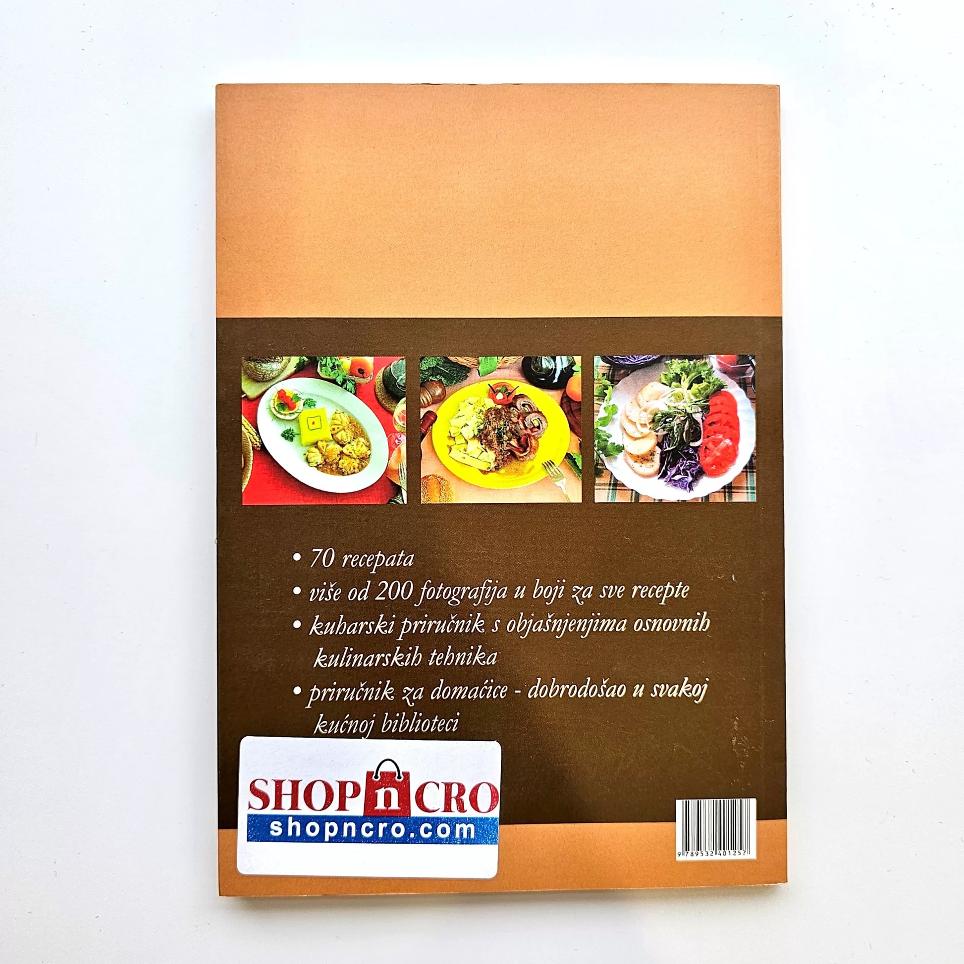 Novi Okusi Istarske Kuhinje Back cover of a cookbook with images of food and text on a white background shopncro
