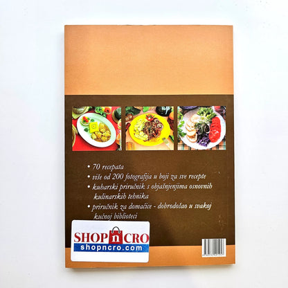 Novi Okusi Istarske Kuhinje Back cover of a cookbook with images of food and text on a white background shopncro