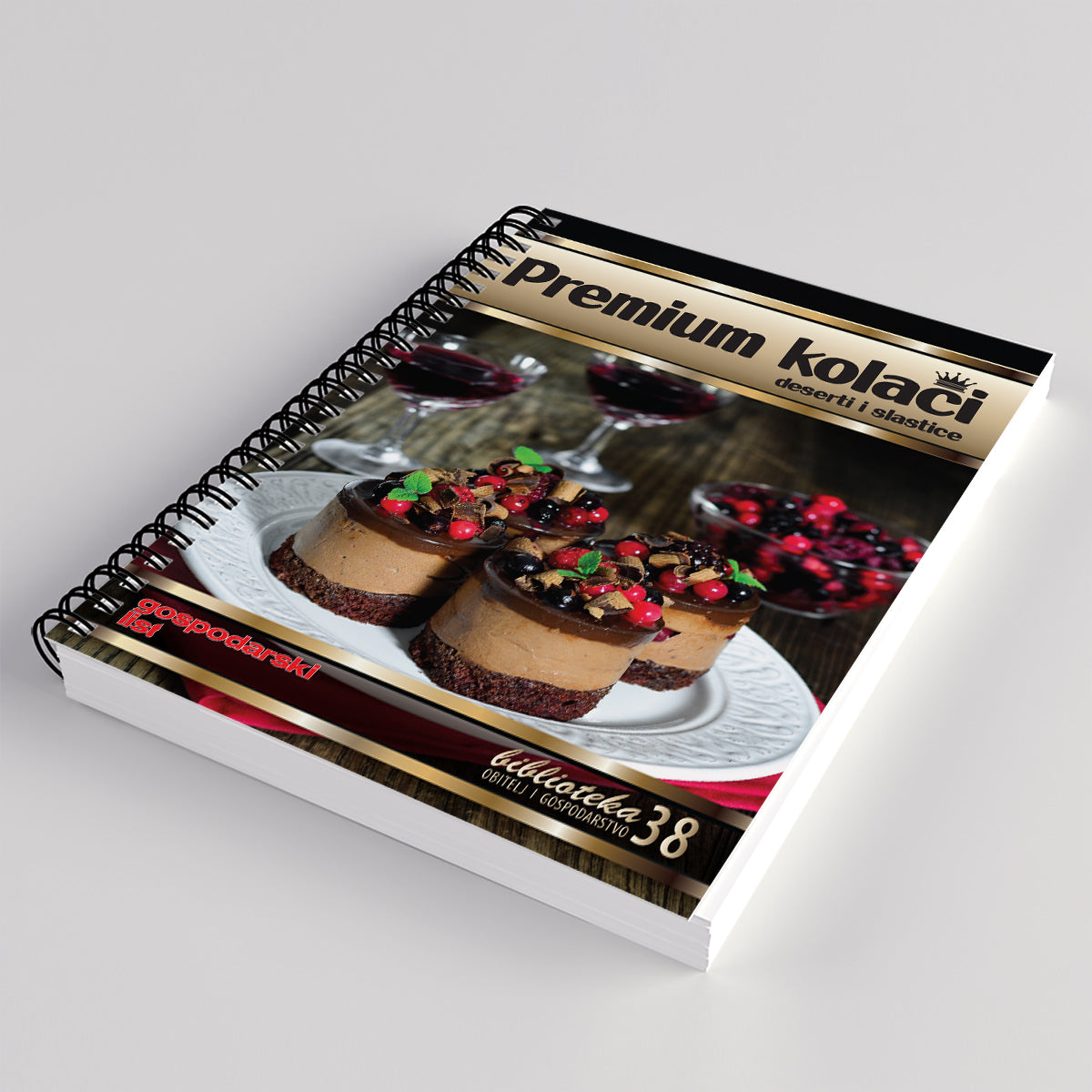 PREMIUM KOLAČI – Deserti i Slastice Book cover with images of cakes and text about premium cakes on a gray background