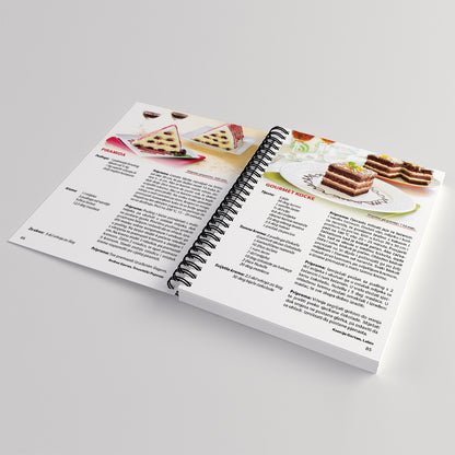 PREMIUM KOLAČI – Deserti i Slastice Open cookbook on a gray background
