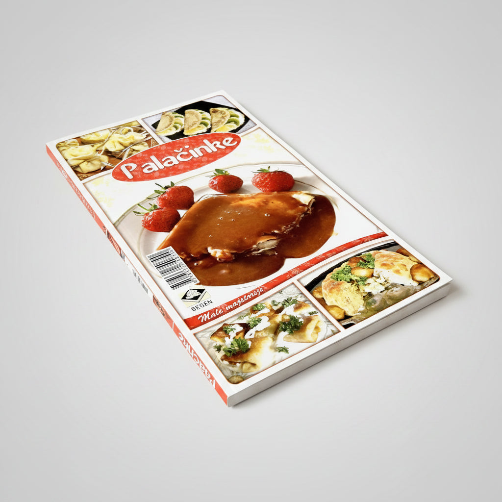 Palačinke – Pancakes (Croatian Pancake Cookbook) Packaging of Palácinke with images of food on a white background