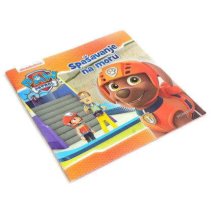 Paw patrol – Spašavanje Na Moru Children's book cover featuring a cartoon dog character from PAW Patrol on a white background