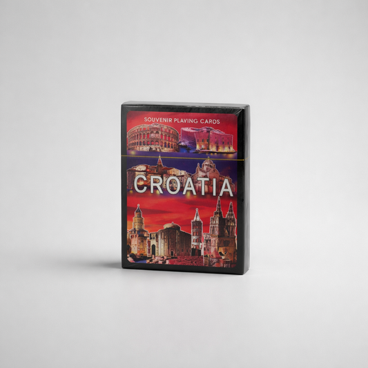 Playing Cards Croatia Souvenir playing cards with Croatia-themed artwork on a white background