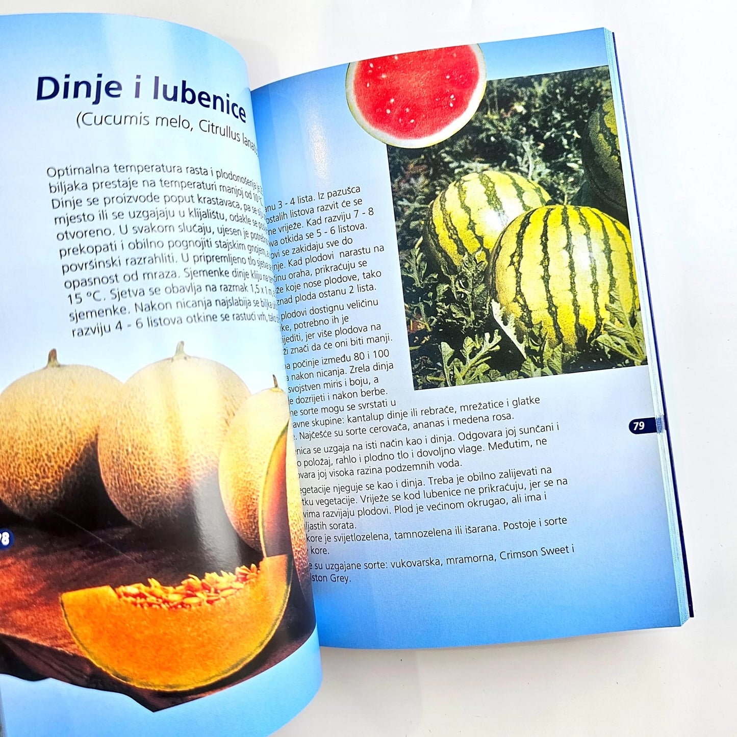 Povrće Iz Vlastita Vrta Open book with images of melons and text on a white background