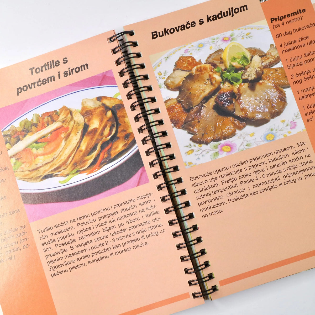ROŠTILJ u Domu i Prirodi Open cookbook showing pages with food images and text