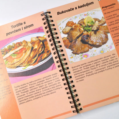 ROŠTILJ u Domu i Prirodi Open cookbook showing pages with food images and text