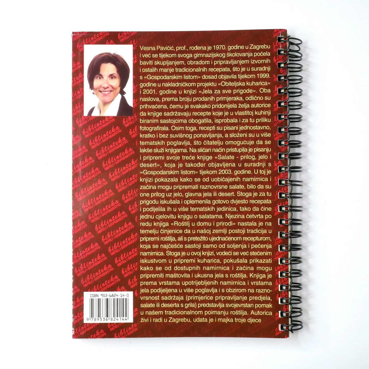 ROŠTILJ u Domu i Prirodi Back cover of a book with text and a photo of a woman on a red background