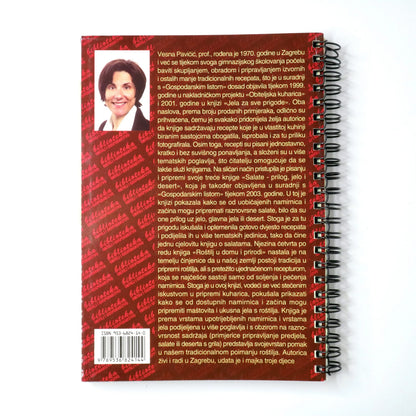 ROŠTILJ u Domu i Prirodi Back cover of a book with text and a photo of a woman on a red background