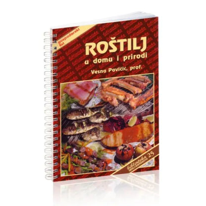 ROŠTILJ u Domu i Prirodi Book titled 'Rožkilj u domu i prirodi' with grill food images on a white background