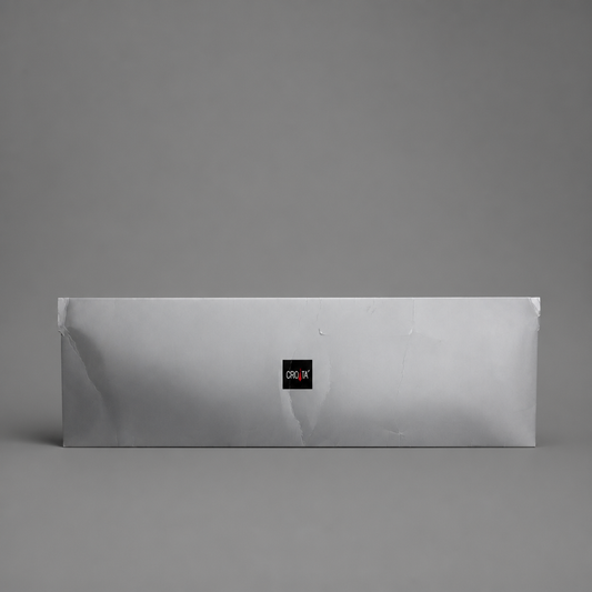 Silk Tie Croatia – Glagoljica by Croata (Kravata) Rectangular gray envelope with a logo on a gray background shopncro