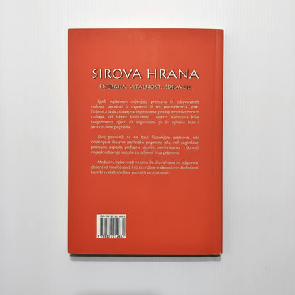 Sirova Hrana – Energija, Vitalnost, Zdravlje (Croatian Raw Food Guide) Back cover of a book titled 'Sirova Hrana' with text on a white background